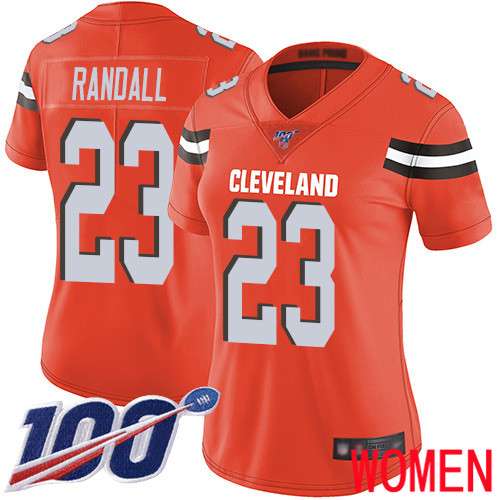 Cleveland Browns Damarious Randall Women Orange Limited Jersey #23 NFL Football Alternate 100th Season Vapor Untouchable